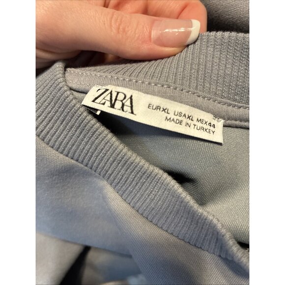 zara mens solid gray Crew Neck sweatshirt 2888/413/809 Xl - Picture 3 of 4